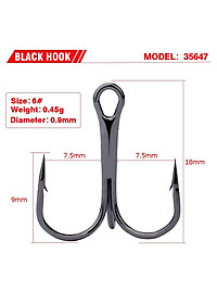 Combo 10 Lưỡi  Câu 3 Tiêu có ngạnh Thép không rỉ gắn mồi giả, câu lure lưỡi ba tiêu LC-6