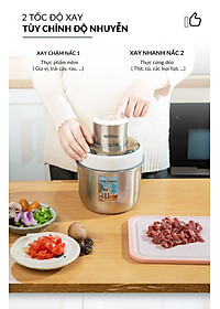 Máy Xay Thịt Haatz HMG168 (CIM382) - Cối inox 2,5L Cối Thủy Tinh 0,6L - 500W Kèm Phụ Kiện Đánh Ruốc - Hàng Chính Hãng Bảo Hành 2 Năm