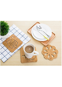 Combo 5 đế lót nồi bằng gỗ chịu nhiệt hình thú (giao mẫu ngẫu nhiên)