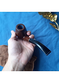 Tẩu thuốc gỗ mun cao cấp sang trọng ( tặng kèm túi vải đựng tẩu)