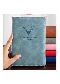 Sổ tay bìa Da PU A5 ghi chép 360 trang mẫu hươu sang trọng Tặng kèm bút viết