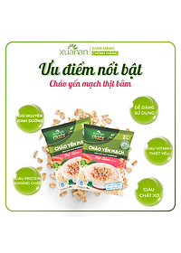 Combo 6 Gói Cháo Yến Mạch Thịt Heo Bằm Xuân An 40G (Tặng Kèm 1 Gói)