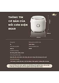 Nồi Cơm Điện Tử Bear 3L Lòng Nồi 5 Lớp Đa Năng Nấu Cơm Nấu Cháo Hầm Hấp Hâm Nóng Hẹn Giờ Lên Đến 12 Tiếng SB-NC30A - HÀNG CHÍNH HÃNG