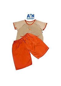 Bộ quần áo bà ba lửng unisex Nâu cam lụa ngọc trai - AICDBT8DZZQU - AIN Closet