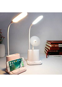 Đèn Học , Đèn Đọc Sách Để Bàn Chống Cận Có Ống Đựng Bút , Giá Đỡ Điện Thoại , Cổng Sạc Usb - Hàng Chính Hãng 
