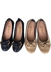 IÀY BÚP BÊ TRƯỜNG HẢI  DA BÒ  MỀM MÀU ĐEN  NƠ XINH SANG TRỌNG MŨI GIÀY TRÒN, ĐẾ MỀM DẺO BÊN CHẮC VÀ THỜI TRANGBB012