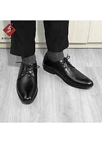 Giày Tây Nam Dây Buộc Giá Rẻ SIGOURNEY Kiểu Dáng Derby Dành Cho Dân Công Sở Màu Đen SIG-04 Bảo Hành 18 Tháng