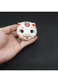 Combo 2 Con HEO ĐẤT Tiết Kiệm Gốm Men Sứ Bát Tràng cao cấp - Size MINI Màu TRẮNG SỮA, Heo Phong thủy Thu Hút Tài Lộc, May Mắn - Lợn Đất chưng bàn làm việc, bàn học, trang trí nội thất, giải hạn