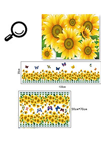 Decal Dán Chân Tường Hàng Rào Hoa Hướng Dương