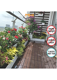 Miếng nhựa lót sàn uPVC cao cấp MHI-ECO, Tấm nhựa trải sàn trang trí ban công / sân vườn / sân thượng; lót sàn chống trơn trượt nhà tắm / bể bơi - Hàng Việt Nam chất lượng cao