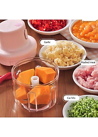Máy Xay Tỏi Hồng 250ml- Máy Xay Mini Xay Tỏi Ớt Tiêu Cầm Tay Đa Năng