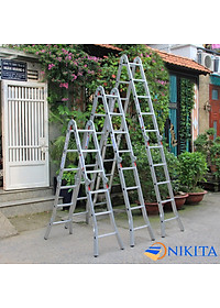 Thang Nhôm Gấp 4 Khúc Nikita NKT-A34 Chân Choãi - Hàng Chính Hãng - Công Nghệ Nhật Bản - Tiêu Chuẩn Châu Âu - 