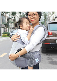 Địu ngồi trẻ em cao cấp siêu mềm 4 tư thế công nghệ Air Mesh thoáng khí - Comfybaby CF818 - tặng yếm tam giác