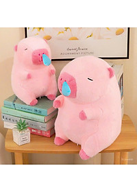 Thú nhồi bông capybara hồng chảy nước mũi đáng yêu - Size từ 35cm đến 45cm - Móc khoá gấu bông Capybara.