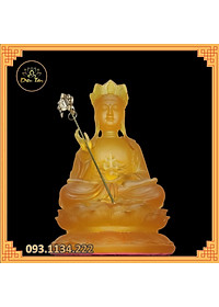 Tượng địa tạng vương bồ tát – tượng phật Địa Tạng lưu ly màu vàng cao 21cm đồ thờ cúng phong thủy shop Diệu Tâm