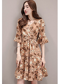 Đầm Hoa Cổ V Tay Ngắn Dễ Thương DN069 MayHomes