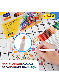 Bút lông màu Fiber Pen 20 màu Retro Thiên Long Colokit rửa được ngòi chóp viết nét thanh nét đậm SWM-C009