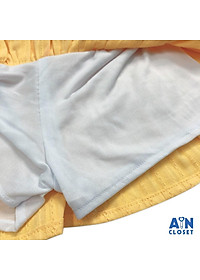 Bộ áo váy ngắn bé gái họa tiết Bèo vàng cotton dệt - AICDBGWIE75K - AIN Closet