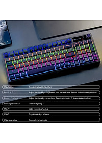 Bàn Phím Cơ Gaming không dây MK95 Bluetooth + USB + Cáp Pin sạc TypeC Hotswap cho máy tính laptop điện thoại hàng nhập khẩu