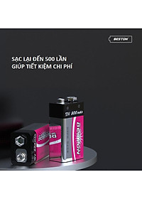 Bộ sạc pin 9V Beston M7023L có tính năng sạc nhanh, tự ngắt khi đầy, đèn báo thông minh dùng cho micro, đồng hồ vạn năng