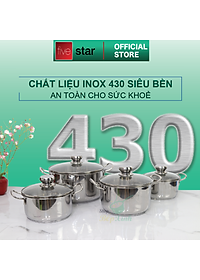Bộ 4 Nồi Nắp Kiếng 3 Đáy FIVESTAR FS08CG  - Hàng Chính Hãng