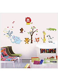 Decal dán tường vườn thú của bé - combo 2 bộ AmyShop