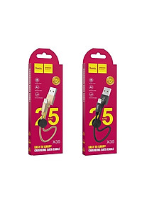 Cáp Sạc Điện Thoại Hoco X35 Type - C - 25cm + Tặng Kèm 3 Dây Bọc Cáp Sạc - Hàng Chính Hãng