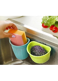 Combo 01 giỏ đựng giẻ rửa bát + 01 giỏ treo tiện ích có núm hít chân không inomata Nhật Bản