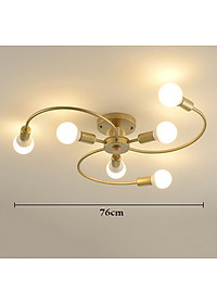 Đèn trần LERAT loại 6 bóng hiện đại trang trí nội thất sang trọng - kèm bóng LED chuyên dụng - (92).