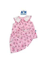 Bộ quần áo ngắn bé gái họa tiết Lan Nhí hồng linen xước - AICDBGRANGQY - AIN Closet