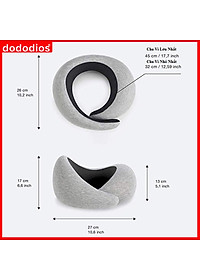 Gối Ngủ Du Lịch Chất Liệu Memory Foam Mật Độ Cao - Gối Ngủ Văn Phòng Thông Minh Cao Cấp Chính Hãng Dododios – Kèm Túi Vải Nhung Đựng Gối Ngủ Chữ U Văn Phòng