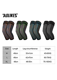 Bộ 2 bó gối thể thao loại dài AOLIKES A-7815-2 Elastic compression sports knee pads