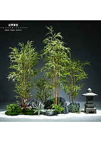 Set 10 cây trúc giả ( Loại thường) - Size từ 120cm đến 150cm - Cây giả, hoa lụa Decor trang trí nhà cửa