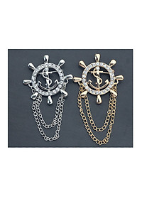 Cài áo nam - ghim cài áo nam mỏ neo bánh lái - cài áo phong thủy tài lộc cho nam