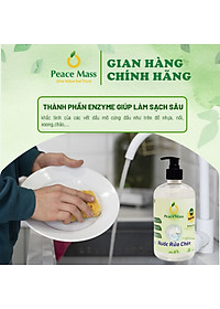 Nước rửa chén Peace Mass 500ml công nghệ enzym - sạch chén bát, không đọng mùi , không khô da, an toàn cho da nhạy cảm