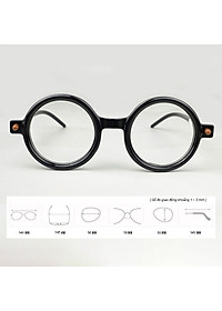 Gọng Kính Cận, Kính Giả Cận Nam Nữ, KUBO Mắt Trong Xoe Gọng Nhựa Viền Dày Cứng Cáp, Đen Trắng - BLUE LIGHT