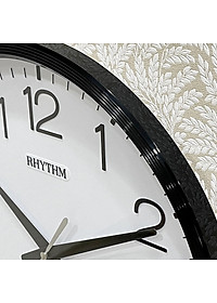 Đồng hồ treo tường Nhật Bản Rhythm CMG494NR02, Kích thước 36.0 x 4.4cm, 855g ,Vỏ nhựa cao cấp, dùng PIN