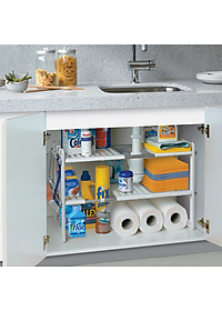 Kệ Để Đồ Gầm Trạn Nhà Bếp Nhà Tắm Kệ Trang Trí 2 Tầng Đa Năng Cao Cấp - Nhỏ Gọn - Tiện Dụng - Chắc Chắn- Hàng Chính Hãng MINIIN