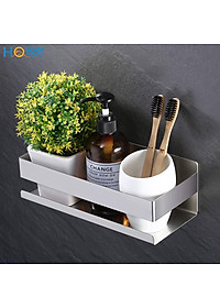 Kệ đựng đồ phòng tắm inox 304 xước dán tường Hobby home decor KCNX có keo dán