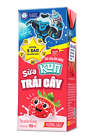 Thùng 48 Hộp Sữa Trái Cây KUN Hương Dâu 180ml/hộp(thẻ cào)