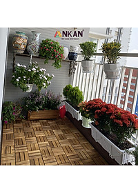 Combo 9 Ván Sàn Gỗ Tự Nhiên Màu Nâu Vàng, Vỉ Gỗ Lót Sàn Ban Công, Sân Vườn, Hồ Bơi, Phòng Spa, Siêu Bền, Chịu Nước Tốt, Chống Trơn Trượt, Tiêu Chuẩn Xuất Khẩu