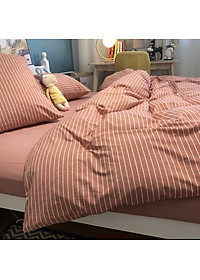 Bộ chăn ga gối cotton tici kẻ LIDACO cao cấp (Nhiều mẫu lựa chọn)