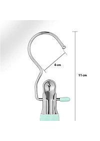 Móc Treo Đồ Có Kẹp Chống Trượt, Kẹp Đơn Phơi Quần Áo Đa Năng Bằng Thép Không Gỉ Bọc Nhựa PVC Chắc Chắn - Hàng Chính Hãng MINIIN