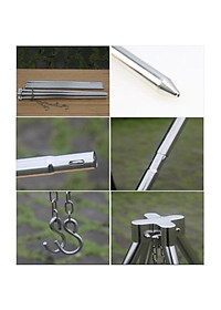 Đồ cắm trại kiềng treo nồi 4 chân campingmoon campoutvn MT-130 du lịch dã ngoại hợp kim tốt sang trọng gấp gọn chịu tải cực tốt dễ dàng mang theo A086