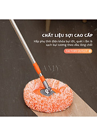 Chổi Quét Trần Nhà Cán Kéo Dài 180Cm ,Cây Lau Trần Nhà Hình Hoa Hướng Dương Xoay 180 Độ Giúp Bạn Làm Sạch Mọi Ngóc Ngách - HÀNG CHÍNH HÃNG MINIIN