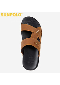 Dép Nam, Dép Quai Ngang Nam Da Bò SUNPOLO SNA101 Trẻ trung (Đen, Nâu bò)