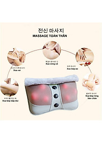 Gối massage thư giãn hồng ngoại ayosun 6 bi