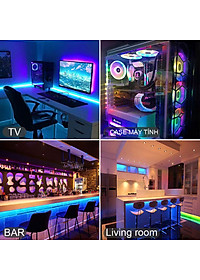 Dây Led 5050 RGB Trang Trí TV, Case PC Điều Khiển Remote Cảm Biến Nhạc, Nguồn USB