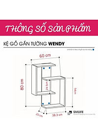 Kệ gỗ trang trí phòng khách gia đình SMLIFE Wendy