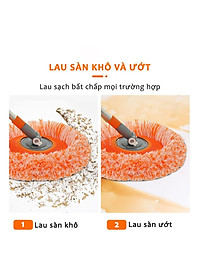 Chổi Quét Trần Nhà Cán Kéo Dài 180Cm ,Cây Lau Trần Nhà Hình Hoa Hướng Dương Xoay 180 Độ Giúp Bạn Làm Sạch Mọi Ngóc Ngách - HÀNG CHÍNH HÃNG MINIIN